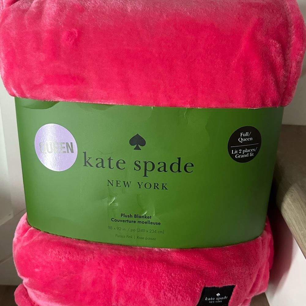 Kate Spade New York Pink Plush Blanket